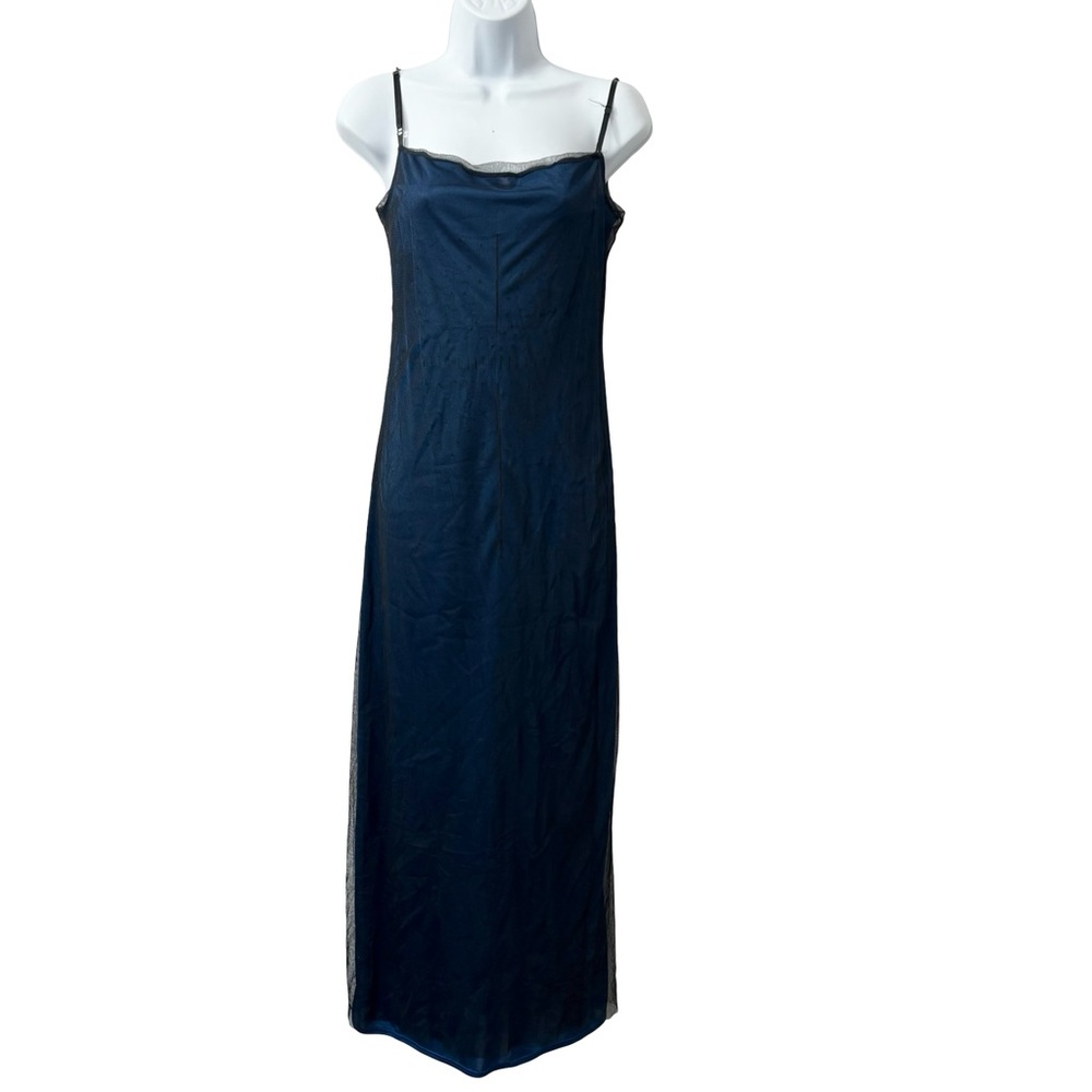 Y2K Max Studio Sheer Black Slip Maxi Dress Indie Sleaze Fairycore Gothic Small